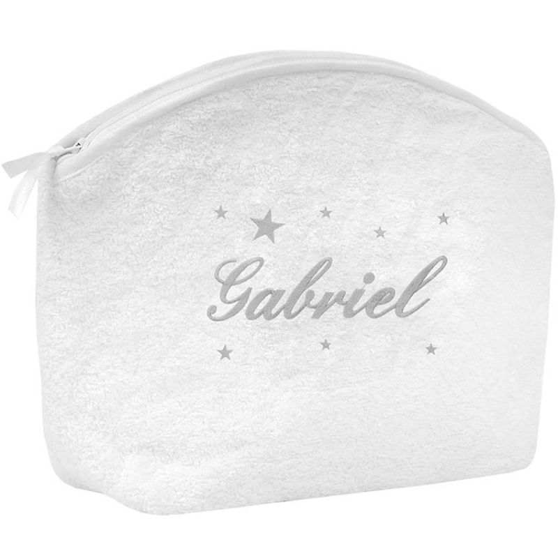 Trousse de toilette étoile gris (personnalisable) ANVIE