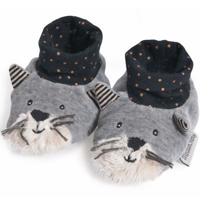 Chaussons chat Fernand Les Moustaches (0-6 mois) Moulin Roty