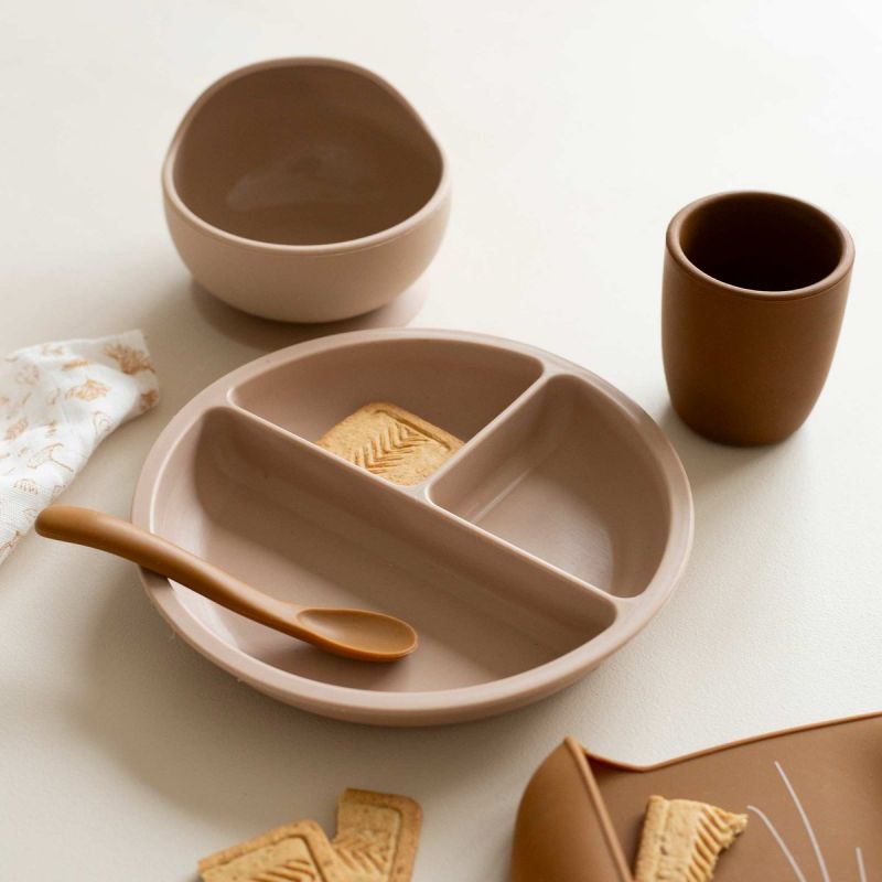 Coffret repas en silicone Sable-Caramel (4 pièces) - Reconditionné Trois Kilos Sept Produit 3