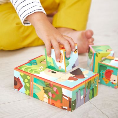 Puzzle cubes en bois Animaux de la Ferme