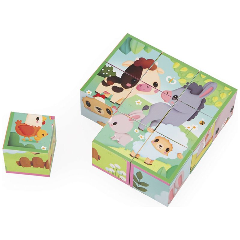 Puzzle cubes en bois Animaux de la Ferme Janod Produit 4