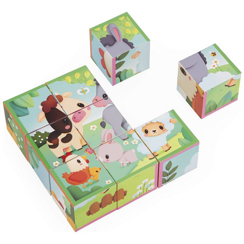 Puzzle cubes en bois Animaux de la Ferme Janod Produit 5