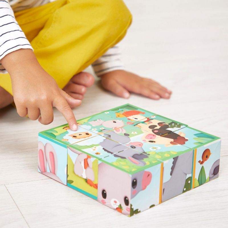 Puzzle cubes en bois Animaux de la Ferme Janod Ambiance 7