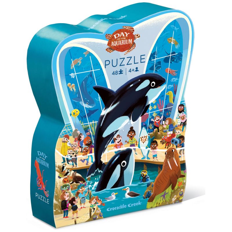 Puzzle Une journée à l'aquarium (48 pièces) Crocodile Creek Packaging 1