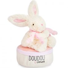 Boîte à musique lapin rose Bonbon  par Doudou et Compagnie