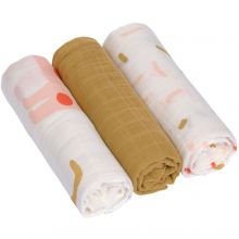 Lot de 3 langes en bambou et coton Little Mateys (80 x 80 cm)  par Lässig 