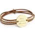 Bracelet cuir maman Amazone family (plaqué or) - Petits trésors