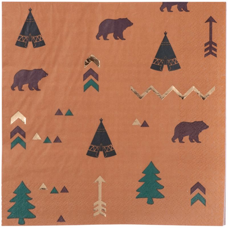 Lot de 16 serviettes en papier Indian Forest Arty Fêtes Factory