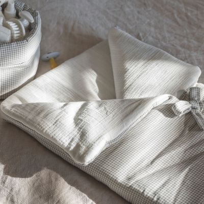 Nid d'ange et couverture Little Bloom Vichy Gris (TOG 2,5)