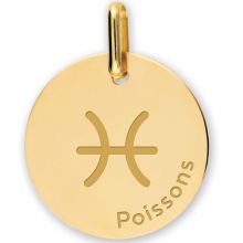 Médaille zodiaque Poisson personnalisable (or jaune 750°)  par Lucas Lucor