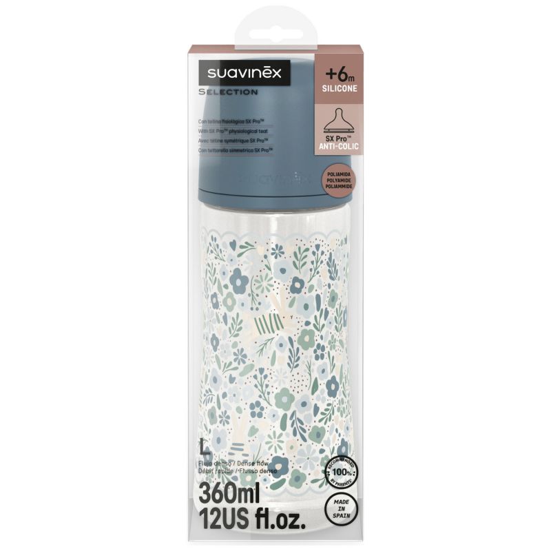 Biberon tétine SXPro L Wonderland Liberty bleu (360 ml) Suavinex Packaging 3