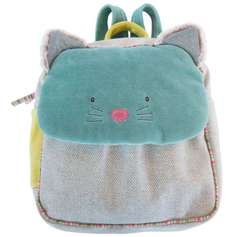 Sac à dos chat bleu Les Pachats Moulin Roty