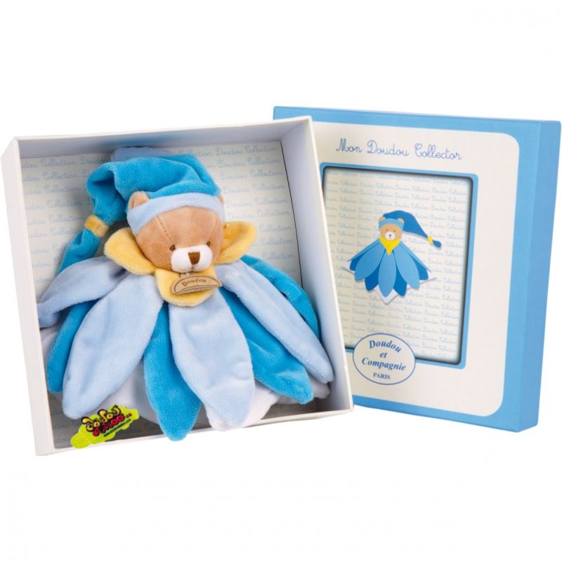 Coffret doudou ours Tatoo bleu Doudou et Compagnie