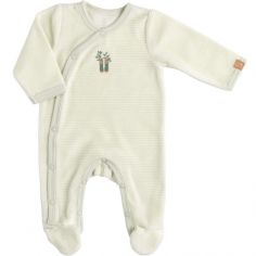 Pyjama chaud rayures vertes Botanica (1 mois) - Sauthon