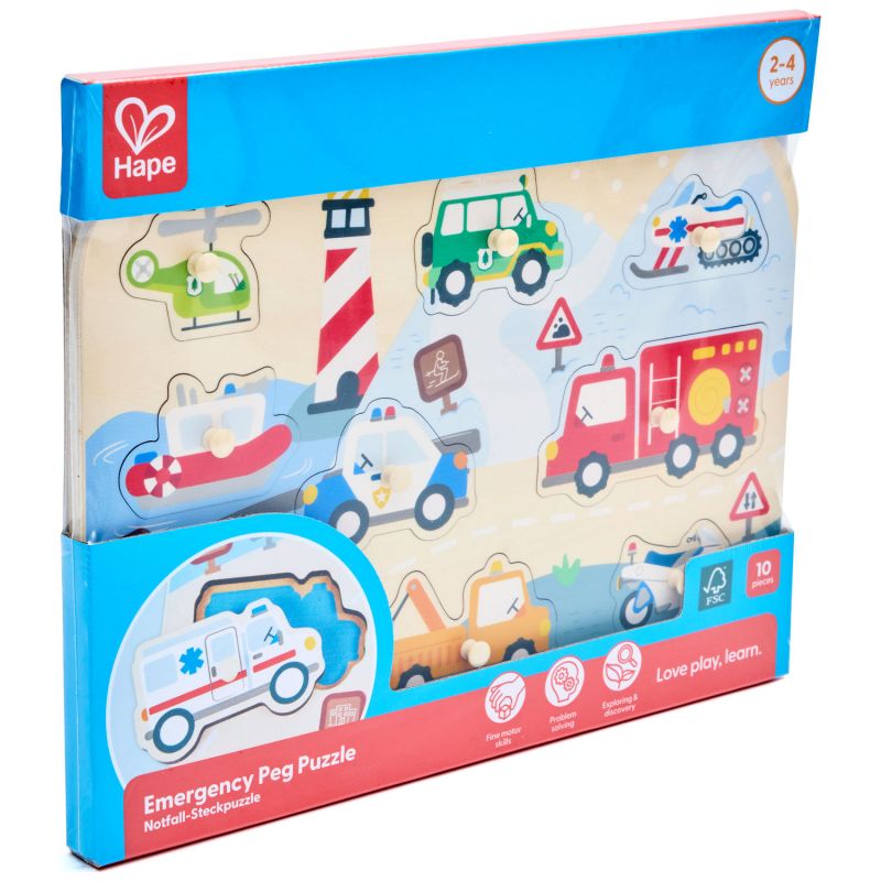 Puzzle à boutons véhicules de secours Hape Packaging 4