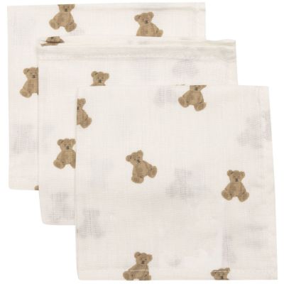 Lot de 3 mini langes Mini Teddy Bear (31 x 31 cm)