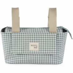 Sac à poussette I love vichy vert - Walking Mum