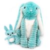 Peluche Lapin maman et bébé Les Ptipotos Aqua (25 cm) - Les Déglingos