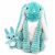 Variation Bleu, noir, blanc du produit Peluche Lapin maman et bébé Les Ptipotos Aqua (25 cm) de la marque Les Déglingos
