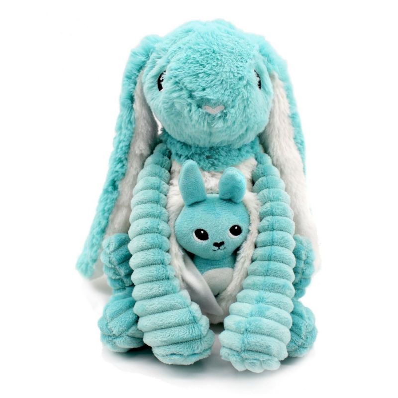 Peluche Lapin maman et bébé Les Ptipotos Aqua (25 cm) Les Déglingos Produit 3