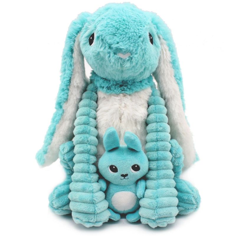 Peluche Lapin maman et bébé Les Ptipotos Aqua (25 cm) Les Déglingos Produit 4