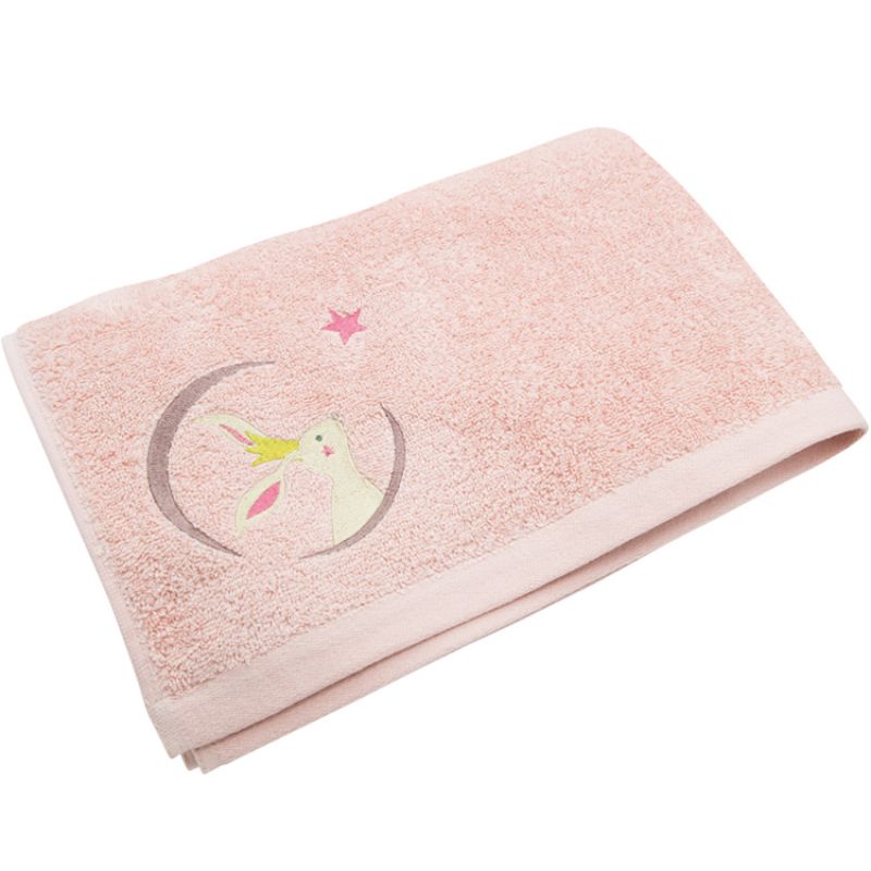 Serviette de bain rose Lapin (70 x 140 cm) L'oiseau bateau