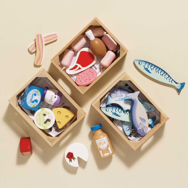 Cagette de fromages et produits laitiers en bois FSC Le Toy Van Ambiance 6