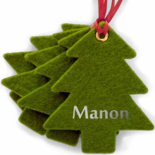 Kit décoration de Noël en feutrine sapins verts  par Les Griottes
