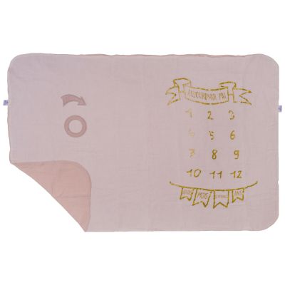 Couverture décor pour photos et 2 accessoires écru et biscuit