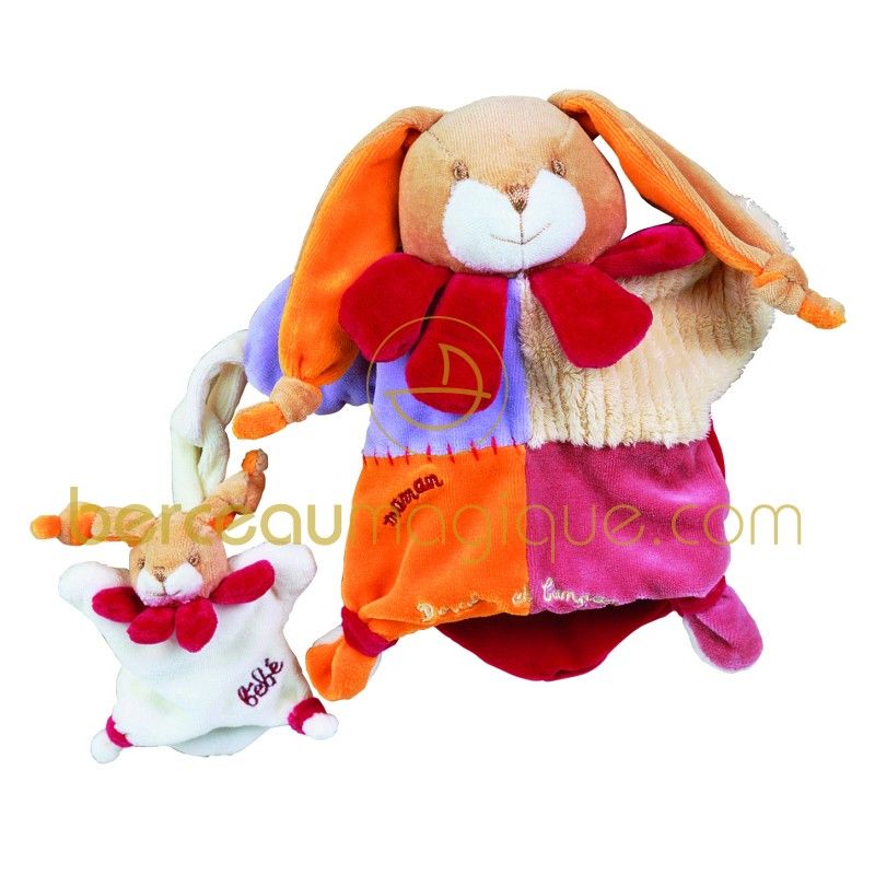 Doudou Lapin velours Doudou et Compagnie