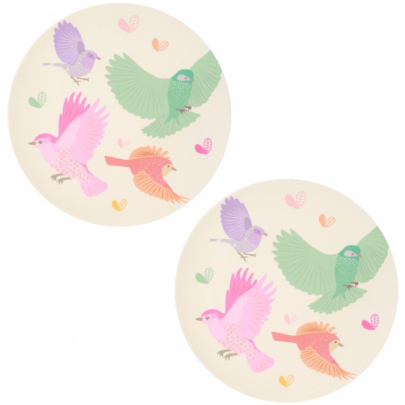 Pack de 2 grandes assiettes Oiseaux Love Maé