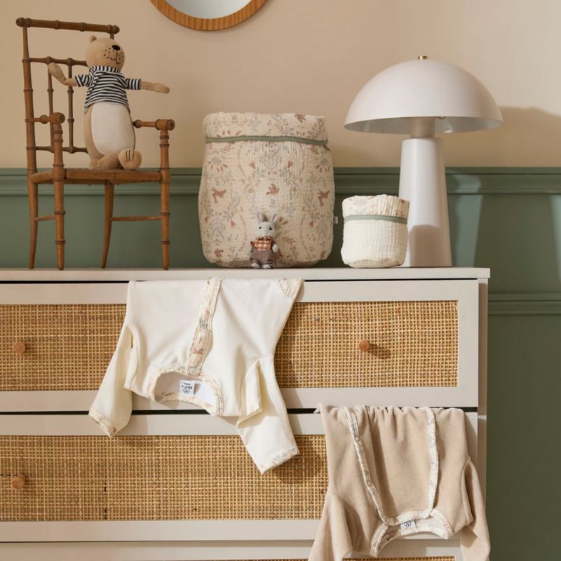 Set 2 paniers de rangement jardin enchanté et ivoire et vert de gris BB & Co Ambiance 2