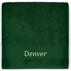 Serviette de bain dino vert forêt personnalisable (70 x 140 cm)