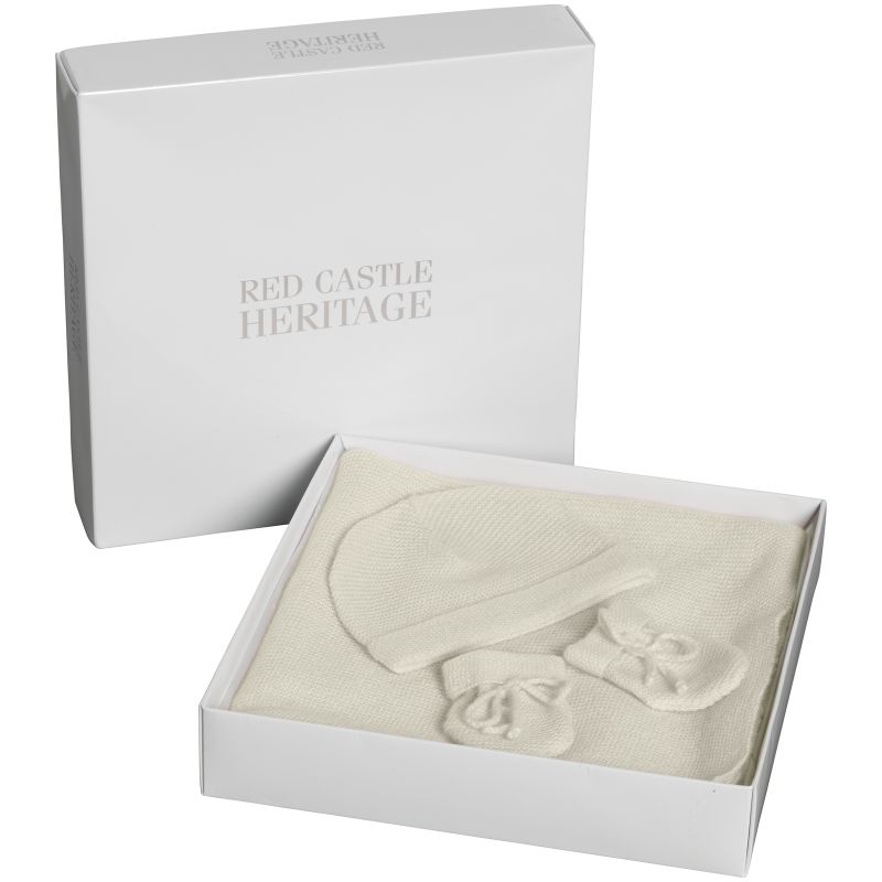 Coffret de naissance 3 pièces cachemire ivoire Red Castle