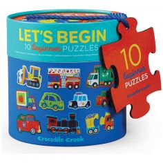 Puzzle Let's Begin Véhicules (10 puzzles de 2 pièces) - Crocodile Creek
