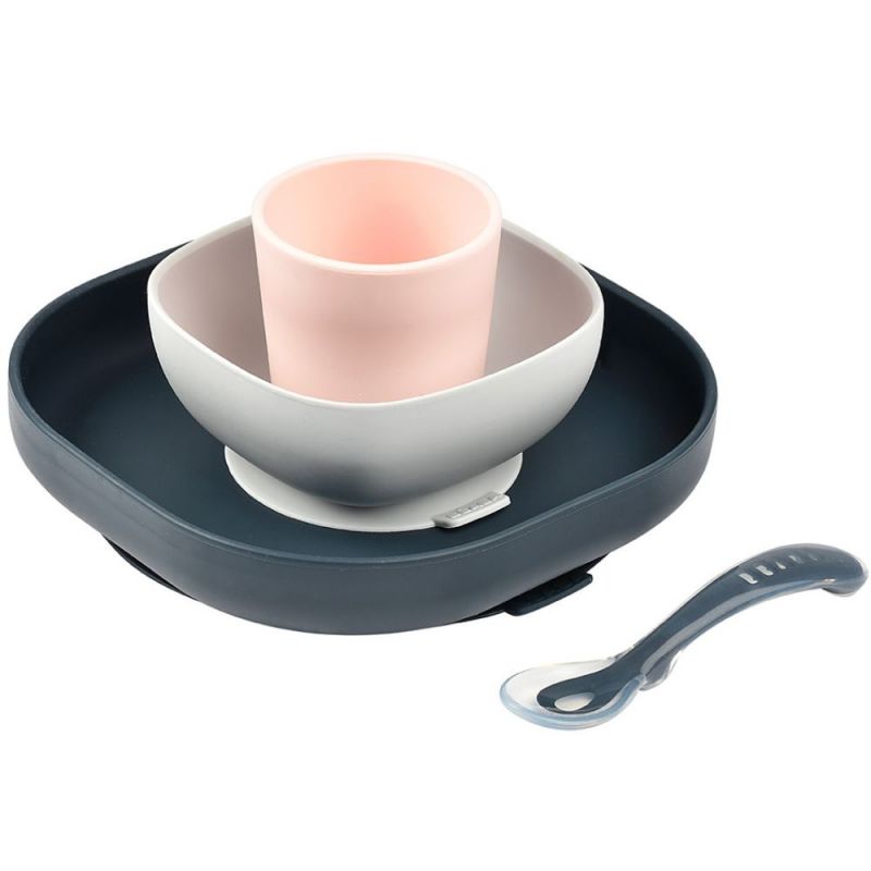 Coffret repas en silicone night blue (4 pièces) Béaba