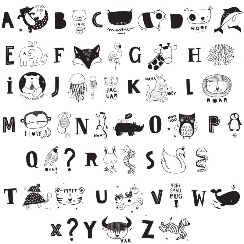 Assortiment de lettres pour lightbox ABC noir A Little Lovely Company