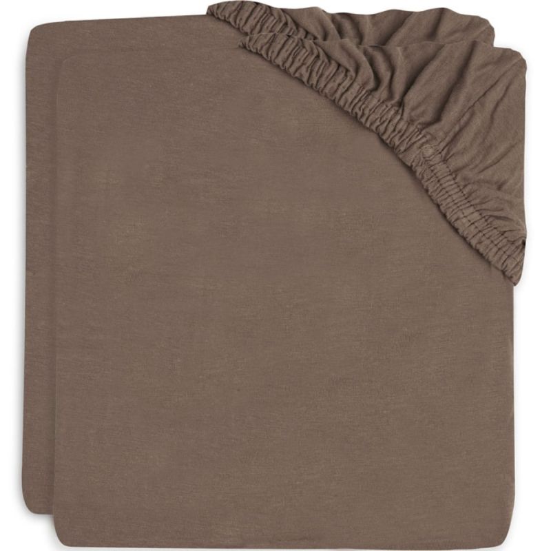 Lot de 2 draps housses de berceau marrons (40 x 80 cm) Jollein