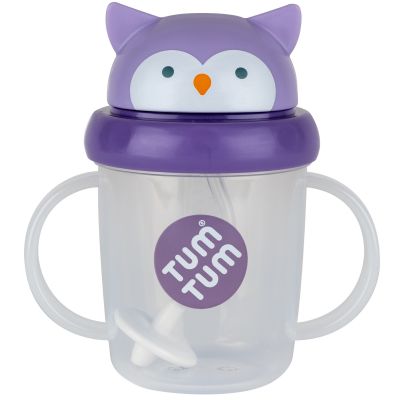 Tasse antifuite avec paille lestée Chouette (200 ml) TUM TUM