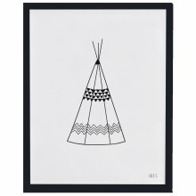 Affiche encadrée Teepee Indian spirit by Elle C. (30 x 40 cm)  par Lilipinso