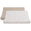 Lot de 2 housses de matelas à langer Tender Beige/Clover (45 x 70 cm) - Baby's Only