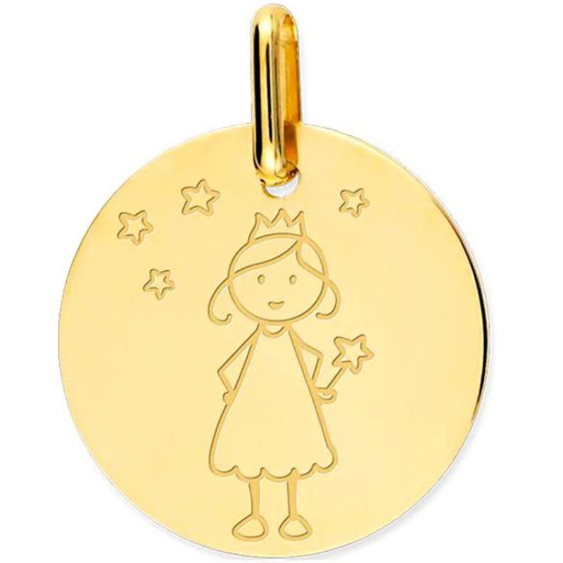Médaille Fée personnalisable (or jaune 375°) Lucas Lucor