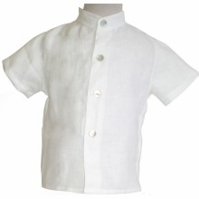 Chemise de baptême blanche manches courtes (12 mois)  par Nice Kids