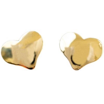 Boucles d'oreilles coeur (or jaune 750°)  par Daniel Crégut