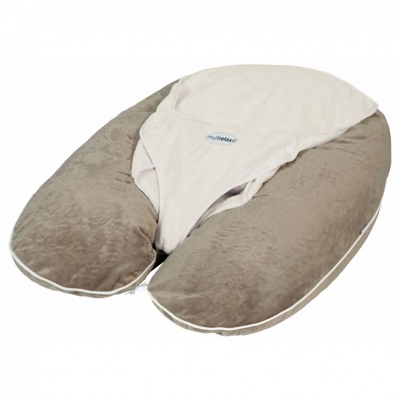 Coussin de maternité evolutif Multirelax+ Soft Boa Taupe et écru (3 en 1)  Candide