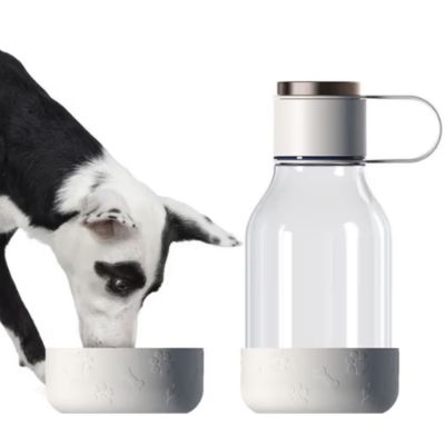 Gourde pour chien 2 en 1 Tritan Blanc (1 litre)