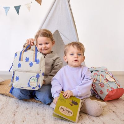 Mini Sac à dos bébé carré Happy Trails Grenouille (20,5x27 cm)