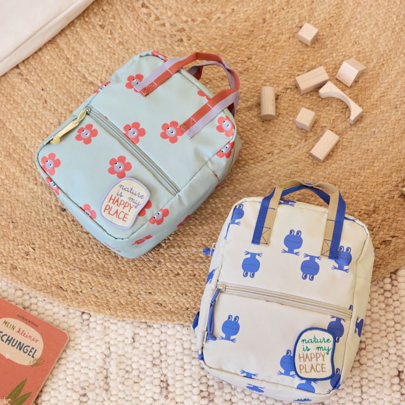 Mini Sac à dos bébé carré Happy Trails Grenouille (20,5x27 cm) Lässig Ambiance 5