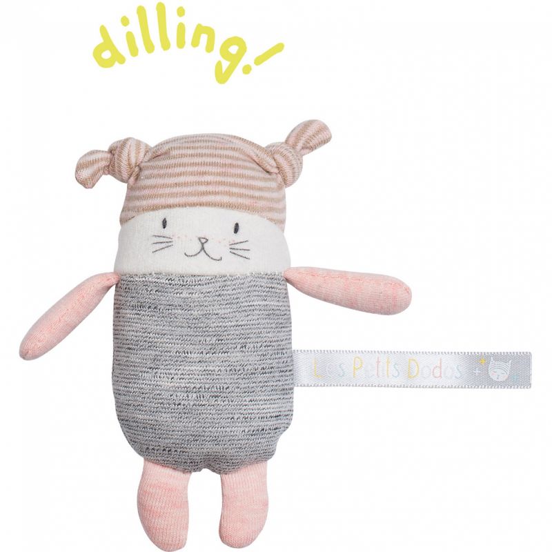 Hochet petit chat Moon Les Petits Dodos (12 cm) Moulin Roty