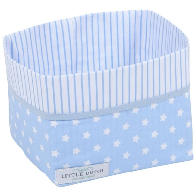 Panier de rangement Bleu ciel étoile et rayure (petit modèle)  Little Dutch